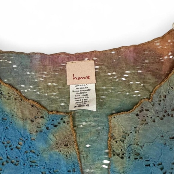 Y2K Grunge Lace Top — Brown + Blue Mesh NWOT 2000s Dark Fairycore - Picture 3 of 5